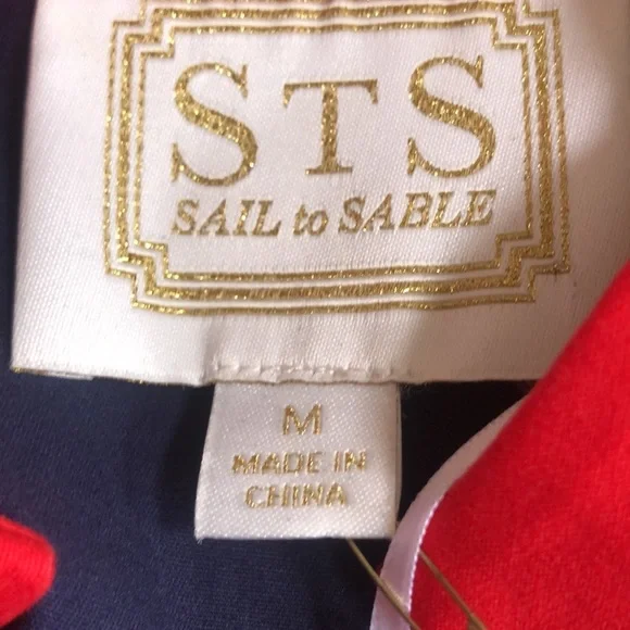 Sail to Sable red navy blue sleeveless dress Sz Medium New with tags - Picture 6 of 8